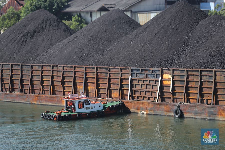 Kapal tongkang Batu Bara (CNBC Indonesia/Tri Susilo)
