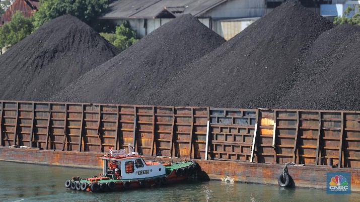 Kapal tongkang Batu Bara (CNBC Indonesia/Tri Susilo)