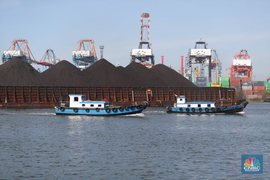 Kapal tongkang Batu Bara (CNBC Indonesia/Tri Susilo)