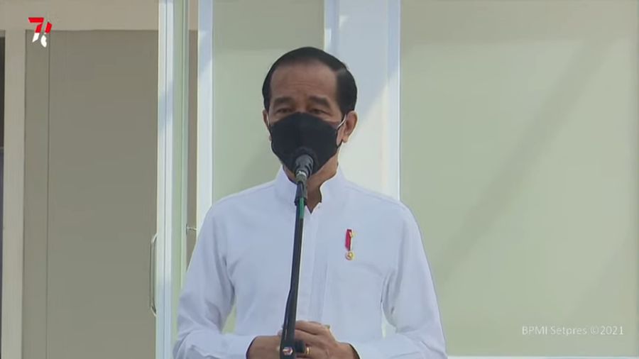 Presiden Joko Widodo Meresmikan Rumah Sakit Modular Pertamina Tanjung Duren, Jakarta, 6 Agustus 2021. (Tangkapan Layar youtube @seketariat Presiden)