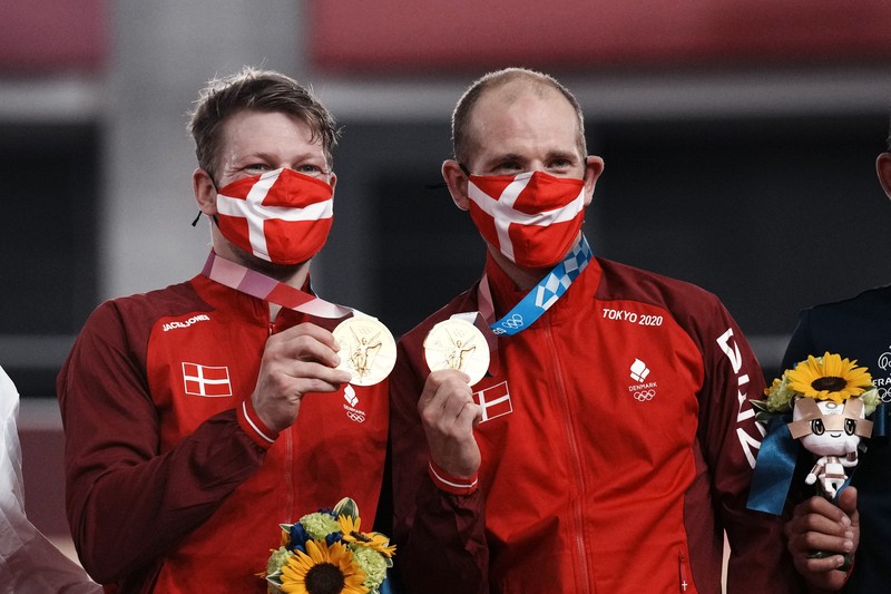 Peraih medali perunggu Oshae Jones, dari Amerika Serikat, saat upacara medali kelas welter 69 kg putri di Olimpiade Musim Panas 2020, Sabtu, 7 Agustus 2021, di Tokyo, Jepang. (Luis Robayo/Foto Kolam Renang via AP) Bronze medal winner Oshae Jones, from the United States, during the women's welterweight 69-kg medal ceremony at the 2020 Summer Olympics, Saturday, Aug. 7, 2021, in Tokyo, Japan. (Luis Robayo/Pool Photo via AP)