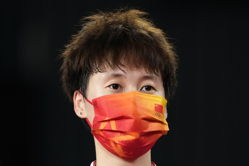 Peraih medali perunggu Oshae Jones, dari Amerika Serikat, saat upacara medali kelas welter 69 kg putri di Olimpiade Musim Panas 2020, Sabtu, 7 Agustus 2021, di Tokyo, Jepang. (Luis Robayo/Foto Kolam Renang via AP) Bronze medal winner Oshae Jones, from the United States, during the women's welterweight 69-kg medal ceremony at the 2020 Summer Olympics, Saturday, Aug. 7, 2021, in Tokyo, Japan. (Luis Robayo/Pool Photo via AP)