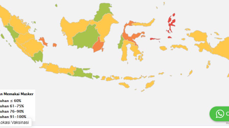 Tingkat Kepatuhan Masyarakat Memakai Masker 12 Juli - 18 Juli 2021