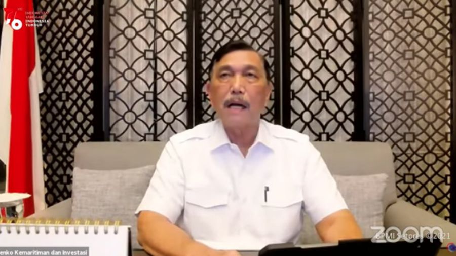 Menko Marves Luhut B. Pandjaitan Saat Evaluasi dan Penerapan PPKM. (Tangkapan Layar Youtube Sekretariat Presiden)