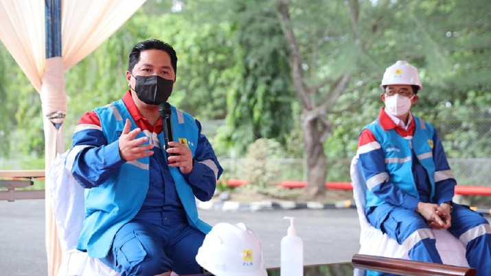 Menteri BUMN Erick Thohir Tinjau Pembangkit Listrik Blok Rokan yang dikelola MCTN. (Doc PLN)