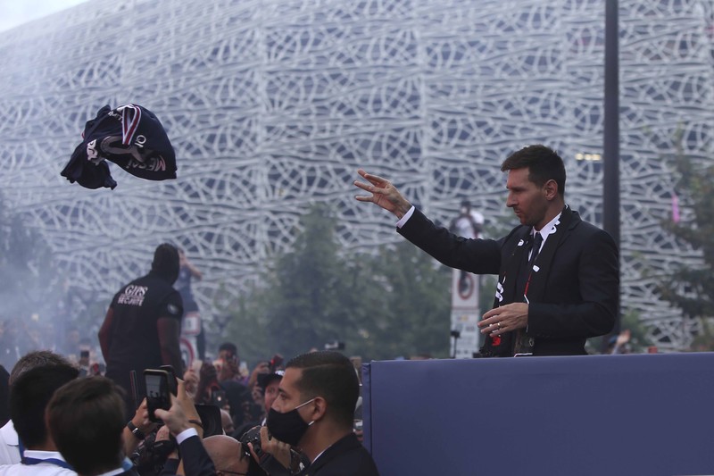 Pemain Paris Saint-Germain (PSG), Lionel Messi. (AP/Francois Mori) Pemain Paris Saint-Germain (PSG), Lionel Messi. (AP/Francois Mori)