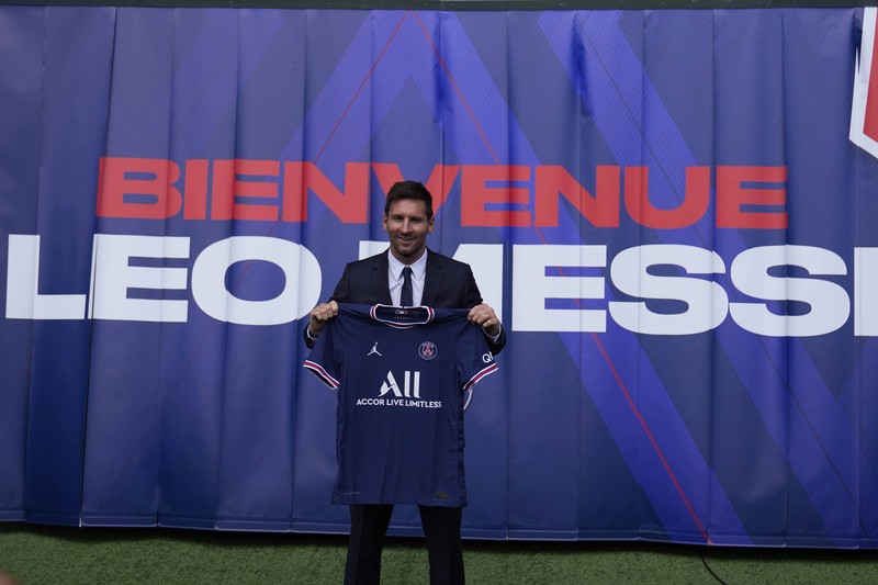 Pemain Paris Saint-Germain (PSG), Lionel Messi. (AP/Francois Mori) Pemain Paris Saint-Germain (PSG), Lionel Messi. (AP/Francois Mori)
