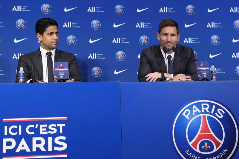 Pemain Paris Saint-Germain (PSG), Lionel Messi. (AP/Francois Mori)