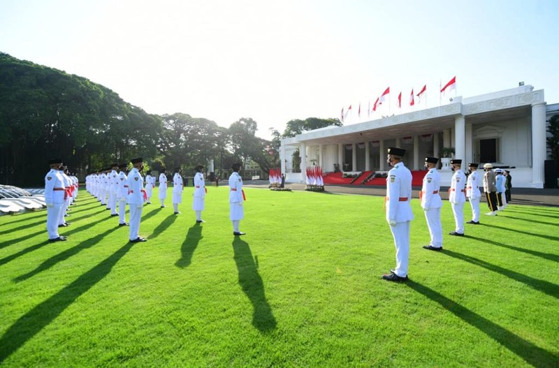 Presiden Joko Widodo Kukuhkan 68 Anggota Paskibraka 2021 (Muchlis Jr - Biro Pers Sekretariat Presiden)