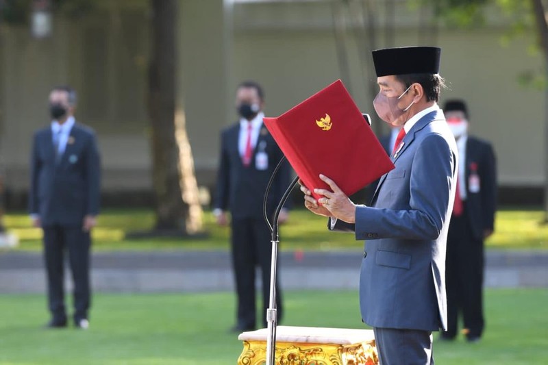 Presiden Joko Widodo Kukuhkan 68 Anggota Paskibraka 2021 (Muchlis Jr - Biro Pers Sekretariat Presiden)