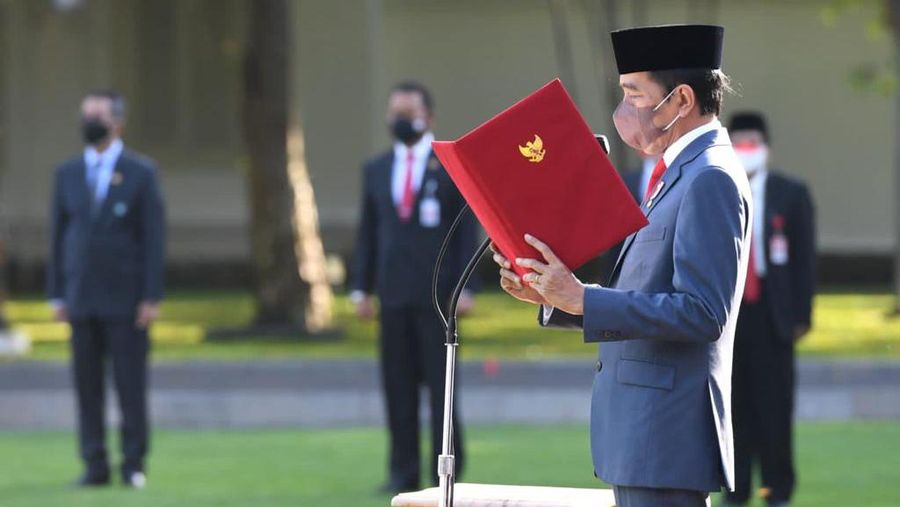 Presiden Joko Widodo Kukuhkan 68 Anggota Paskibraka 2021 (Muchlis Jr - Biro Pers Sekretariat Presiden)