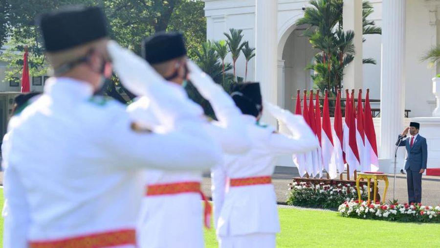 Presiden Joko Widodo Kukuhkan 68 Anggota Paskibraka 2021 (Muchlis Jr - Biro Pers Sekretariat Presiden)