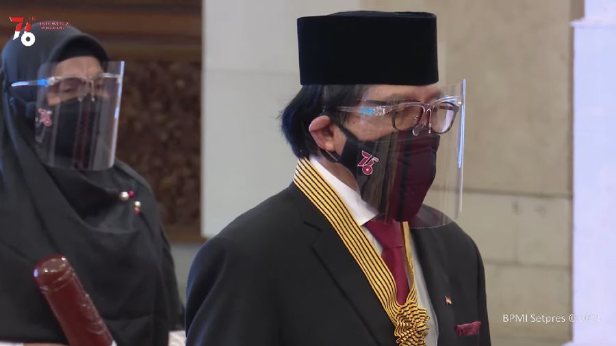 Upacara Penganugerahan Tanda Kehormatan Republik Indonesia, Istana Negara, 12 Agustus 2021. (Biro Setpres RI)