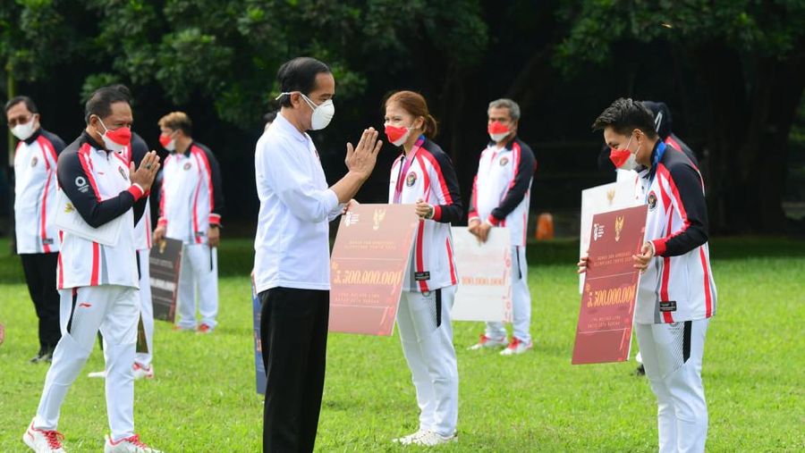 Presiden Jokowi Terima Para Atlet Olimpiade Tokyo 2020, Istana Bogor, (13/8/2021). (Dok: Biro Pers Sekretariat Presiden)