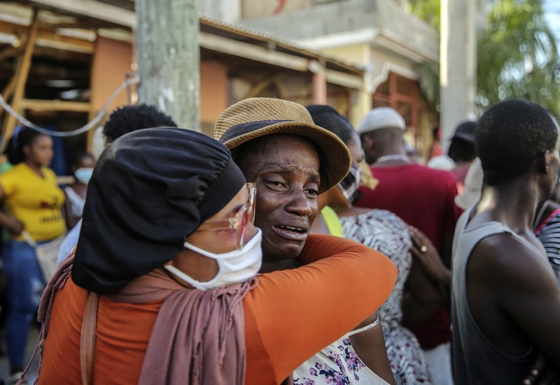 Gempa Haiti. (AP/Joseph Odelyn)