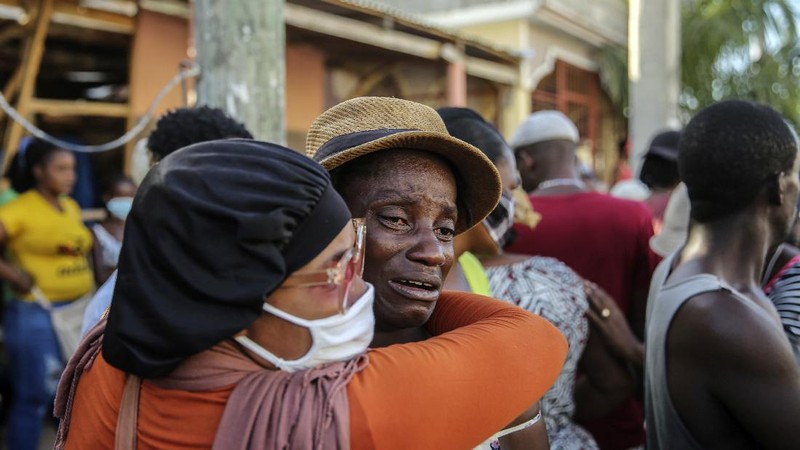 Gempa Haiti. (AP/Joseph Odelyn)