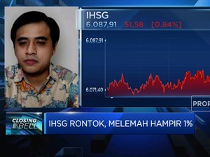 IHSG Rontok, Ditutup Melemah Hampir 1%