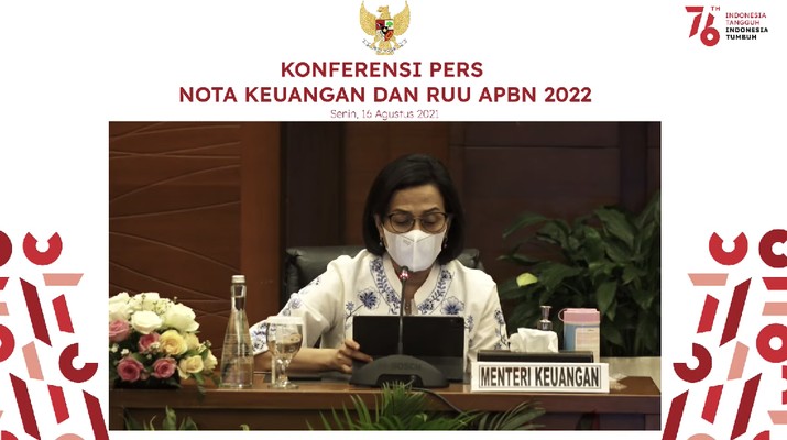 Konferensi Pers Nota Keuangan dan RAPBN 2022. (Dok: tangkapan layar youtube Perekonomian RI) Konferensi Pers Nota Keuangan dan RAPBN 2022. (Dok: tangkapan layar youtube Perekonomian RI)