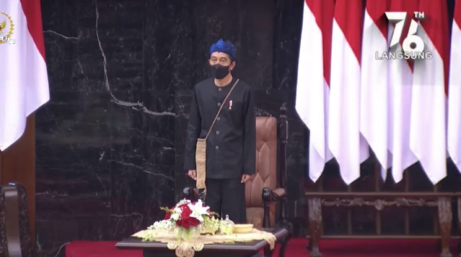 Pembukaan Sidang Tahunan MPR RI dan Sidang Bersama DPR RI dan DPD RI Tahun 2021. (Tangkapan layar youtube DPR RI)