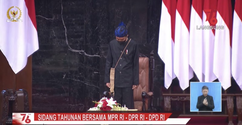 Presiden Jokowi tiba dikomplek Gedung DPR/MPR/DPD RI. (Tangkapan layar youtube DPR RI) Presiden Jokowi tiba dikomplek Gedung DPR/MPR/DPD RI. (Tangkapan layar youtube DPR RI)