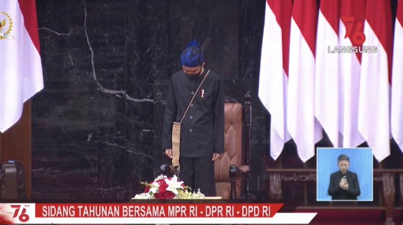 Presiden Jokowi tiba dikomplek Gedung DPR/MPR/DPD RI. (Tangkapan layar youtube DPR RI)