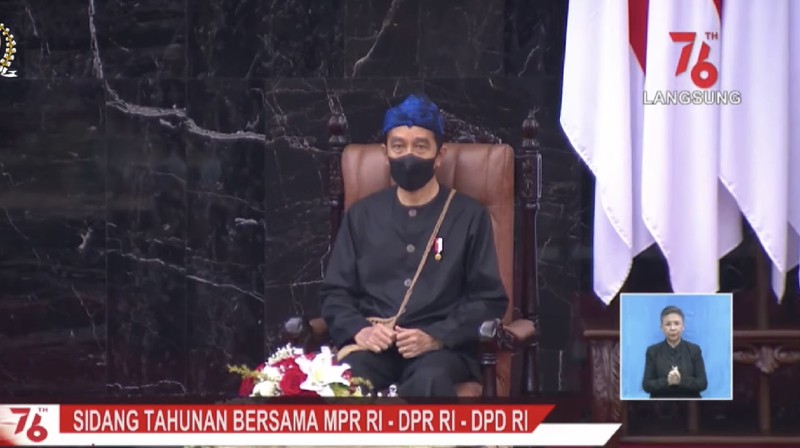 Presiden Jokowi tiba dikomplek Gedung DPR/MPR/DPD RI. (Tangkapan layar youtube DPR RI)