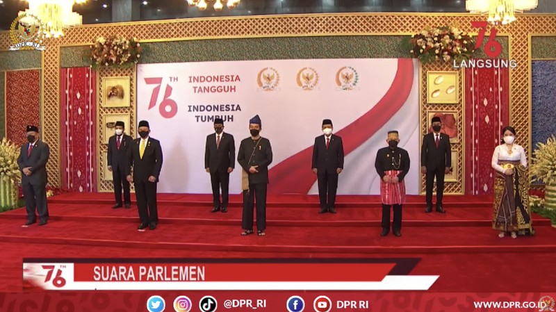 Presiden Jokowi tiba dikomplek Gedung DPR/MPR/DPD RI. (Tangkapan layar youtube DPR RI)