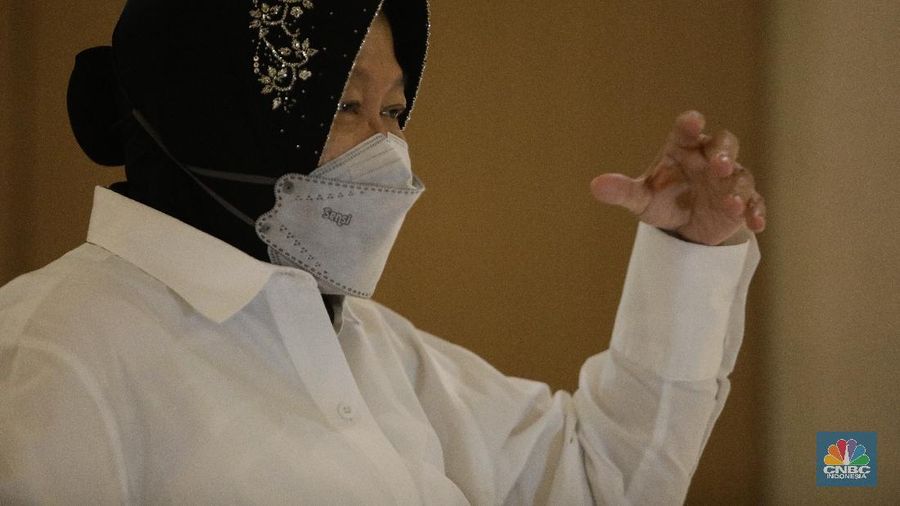 Menteri Sosial Tri Rismaharini. (CNBC Indonesia/Muhammad Sabki)