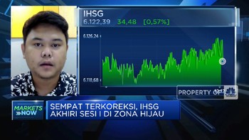 Sempat Terkoreksi, IHSG Sesi I Ditutup Menguat ke Level 6.100