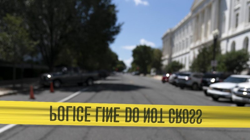 Pengamanan digedung Capitol, Amerika Serikat. (AP/Jose Luis Magana)