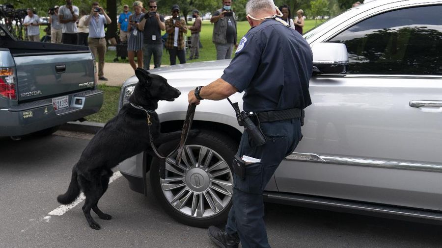 Pengamanan digedung Capitol, Amerika Serikat. (AP/Jose Luis Magana)