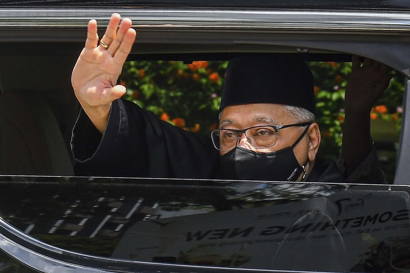 Pelantikan PM Malaysia Ismail Sabri Yaakob. Khirul Nizam Zanil/Malaysia’s Department of Information via AP)