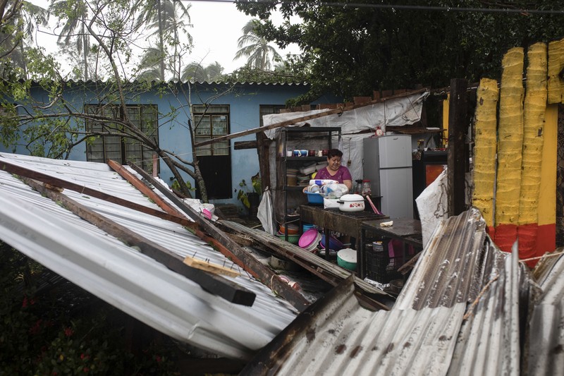 Badai Grace terjang Meksiko. (AP/Felix Marquez)