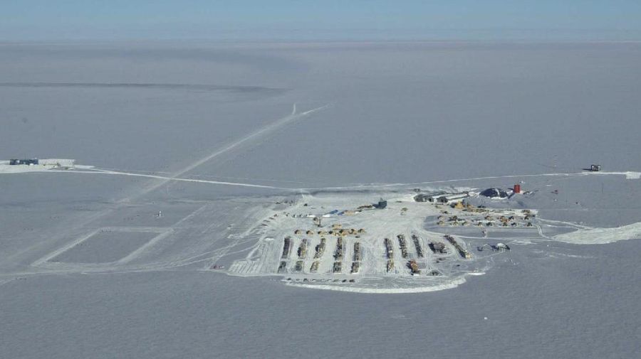 In this handout photo provided by British Antarctic Survey, field guide Andy Hood is seen at the Brunt ice shelf in Antarctica in January 2020. Antarctica remains the only continent without COVID-19 and now in Sept. 2020, as nearly 1,000 scientists and others who wintered over on the ice are seeing the sun for the first time in months, a global effort wants to make sure incoming colleagues don't bring the virus with them. (Robert Taylor/British Antarctic Survey via AP)