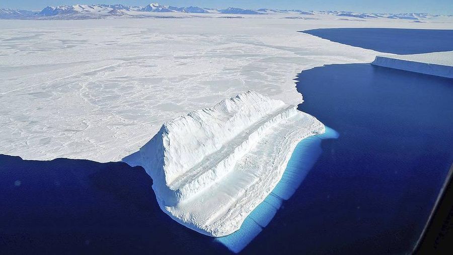 In this handout photo provided by British Antarctic Survey, field guide Andy Hood is seen at the Brunt ice shelf in Antarctica in January 2020. Antarctica remains the only continent without COVID-19 and now in Sept. 2020, as nearly 1,000 scientists and others who wintered over on the ice are seeing the sun for the first time in months, a global effort wants to make sure incoming colleagues don't bring the virus with them. (Robert Taylor/British Antarctic Survey via AP)