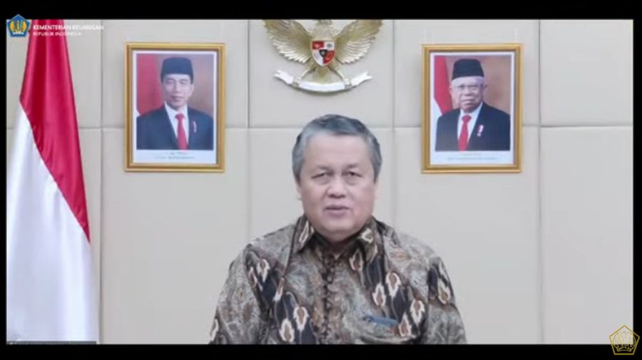 Gubernur Bank Indonesia Perry Warjiyo Saat Konfrensi Pers Mengenai Pemerintah & Bank Indonesia Perkuat Kerja Sama dlm Pembiayaan Sektor Kesehatan & Kemanusiaan (Tangkapan Layar Youtube Kemenkeu RI)