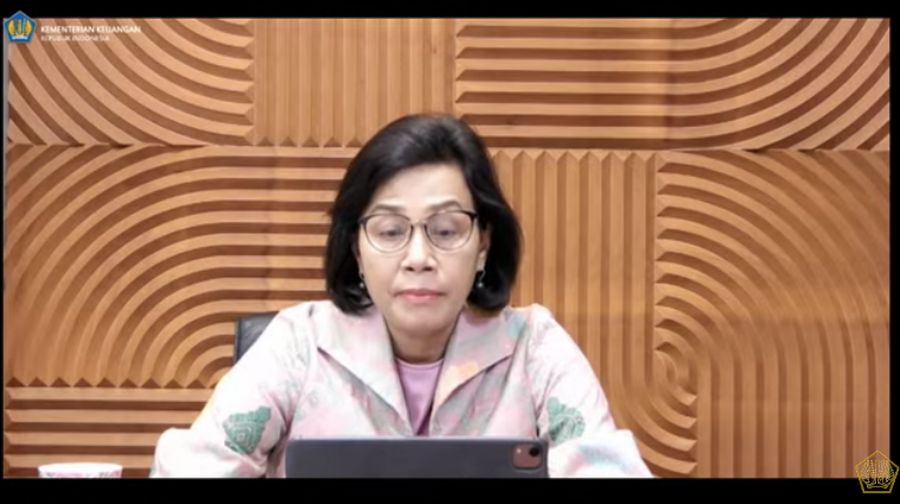 Menteri Keuangan Sri Mulyani Saat Konfrensi Pers Mengenai Pemerintah & Bank Indonesia Perkuat Kerja Sama dlm Pembiayaan Sektor Kesehatan & Kemanusiaan (Tangkapan Layar Youtube Kemenkeu RI)