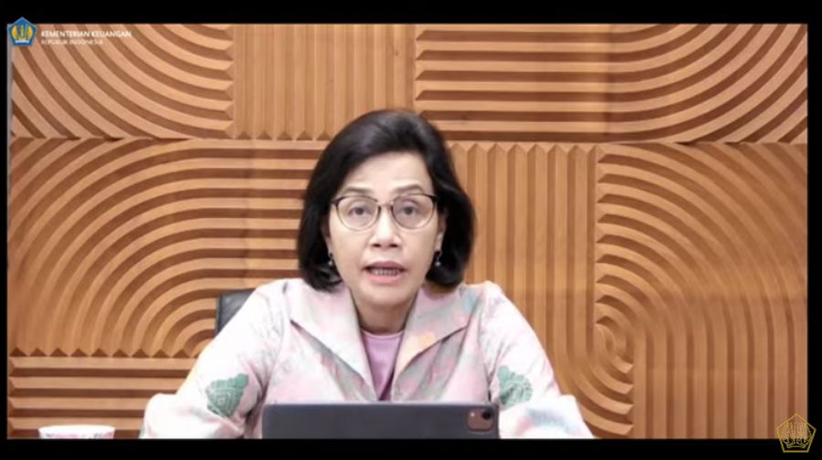 Menteri Keuangan Sri Mulyani Saat Konfrensi Pers Mengenai Pemerintah & Bank Indonesia Perkuat Kerja Sama dlm Pembiayaan Sektor Kesehatan & Kemanusiaan (Tangkapan Layar Youtube Kemenkeu RI)
