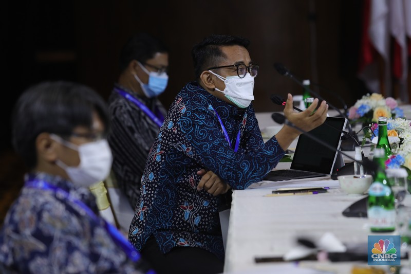 Presiden RI Jokowi di acara Sarasehan 100 Ekonom (CNBC Indonesia/Tri Susilo)