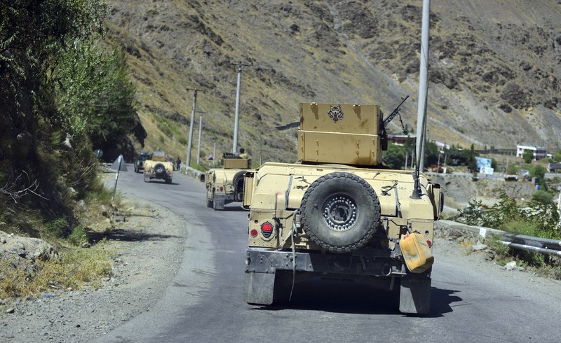 Afghanistan Militiamen loyal to Ahmad Massoud, son of the late Ahmad Shah Massoud, hold their weapons, in Panjshir province northeastern Afghanistan, Thursday, Aug. 26, 2021. The Panjshir Valley is the last region not under Taliban control following their stunning blitz across Afghanistan. Local fighters held off the Soviets in the 1980s and the Taliban a decade later under the leadership of Ahmad Shah Massoud, a guerrilla fighter who attained near-mythic status before he was killed in a suicide bombing. (AP Photo/Jalaluddin Sekandar)