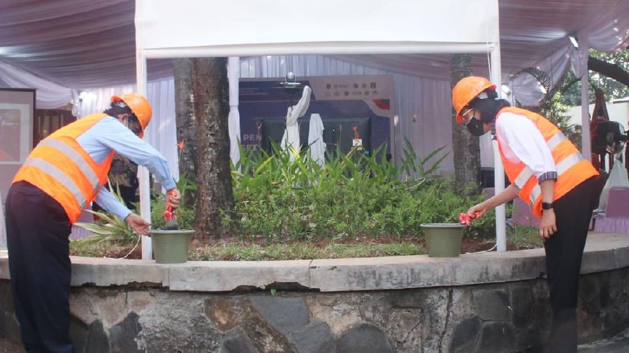 Menko Polhkam Mahfud MD dan Menteri Keuangan Sri Mulyani di acara Seremoni Penguasaan Aset Eks BLBI oleh Satgas BLBI (Dokumentasi Kemenko Polhukam)