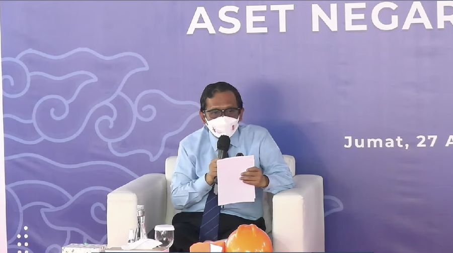 Menko Polhukam Mahfud MD di acara Penguasaan Aset Eks BLBI oleh Satgas BLBI (Tangkapan Layar Youtube Kemenkeu RI)