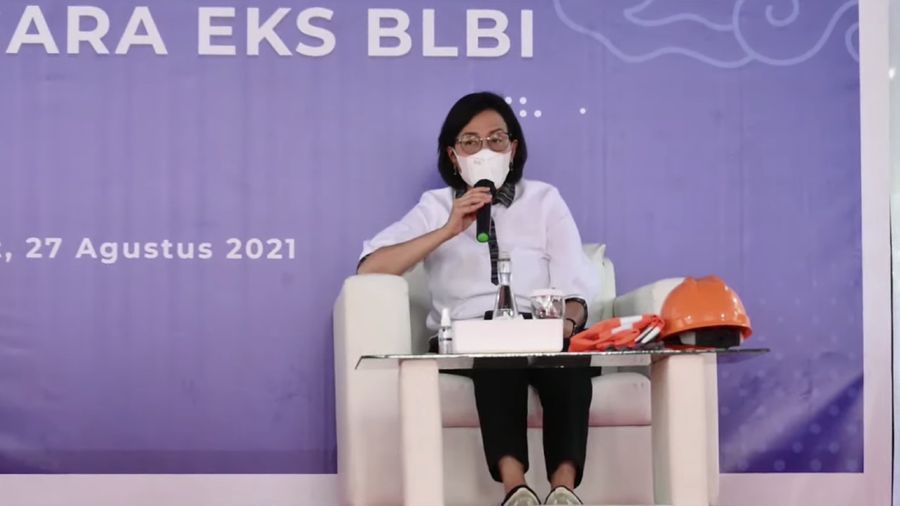 Menteri Keuangan Sri Mulyani di acara Penguasaan Aset Eks BLBI oleh Satgas BLBI (Tangkapan Layar Youtube Kemenkeu RI)