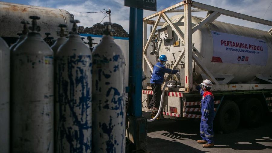 PT Pertamina (Persero) terus membantu Pemerintah untuk mempercepat penanganan Covid-19 dengan pendistribusian oksigen di beberapa wilayah yang tersebar di Indonesia. (Dok.Pertamina)