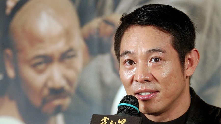 Famed Chinese film star Jet Li answers questions during a news conference to promote his latest film entitled