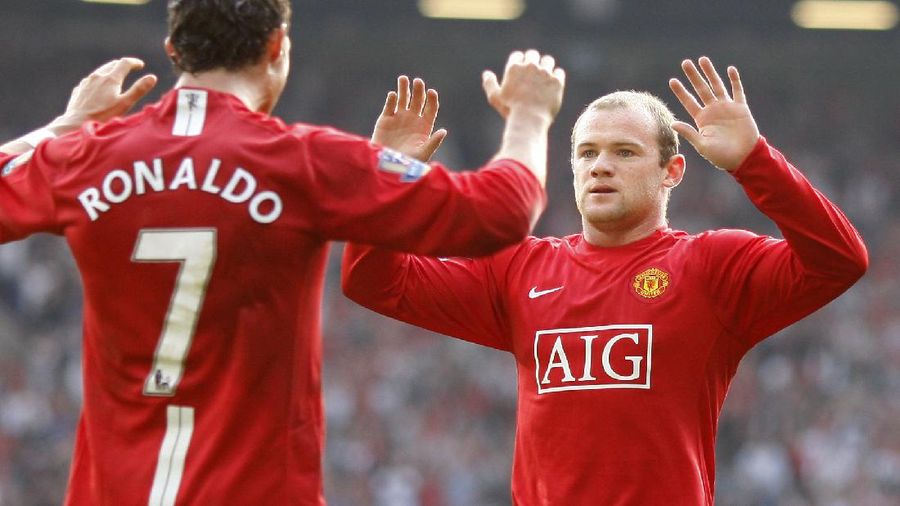 FILE - In this Aug. 12, 2006, file photo, Manchester United's Cristiano Ronaldo, right, celebrates scoring against Sevilla with Ole Gunnar Solskjaer and Patrice Evra during a soccer match in Manchester, England. Ronaldo is headed back to Manchester United. The English club said Friday, Aug. 27, 2021, it has reached an agreement with Juventus for the transfer of the 36-year-old Portugal forward, subject to agreement of personal terms, visa and a medical examination. (Martin Rickett/PA via AP)