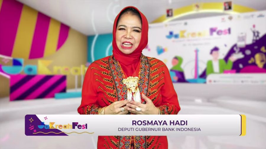Deputi Gubernur BI, Rosmaya Hadi saat pembukaan JaKreatiFest 2021. (Tangkapan Layar Youtube BI Jakarta)
