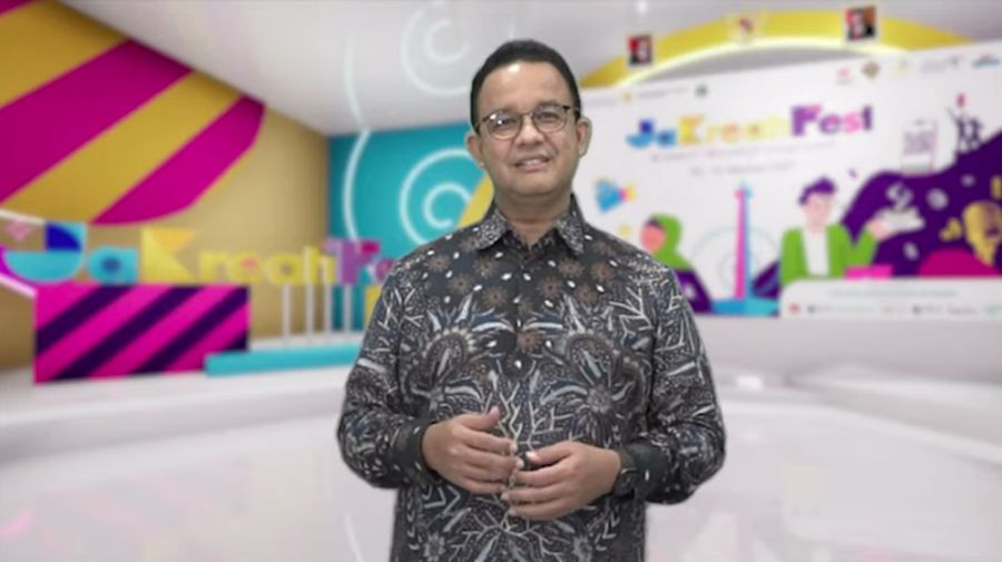 Gubernur DKI Jakarta, Anies Baswedan saat pembukaan JaKreatiFest 2021. (Tangkapan Layar Youtube BI Jakarta)