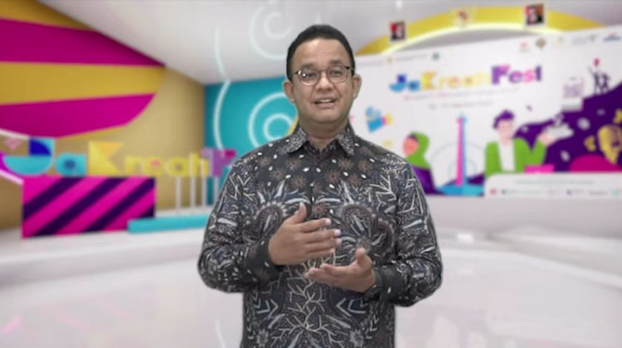 Gubernur DKI Jakarta, Anies Baswedan saat pembukaan JaKreatiFest 2021. (Tangkapan Layar Youtube BI Jakarta)