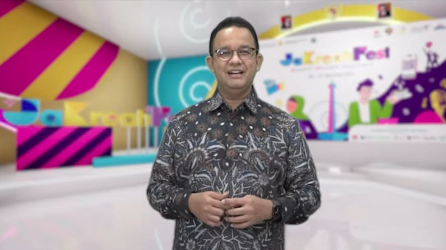 Gubernur DKI Jakarta, Anies Baswedan saat pembukaan JaKreatiFest 2021. (Tangkapan Layar Youtube BI Jakarta)